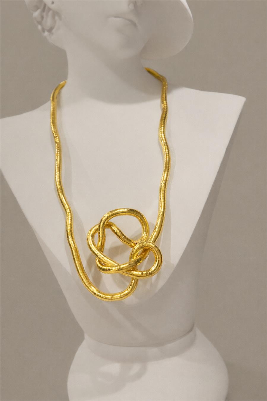 Ada Bükülebilir Gold Çelik Kolye