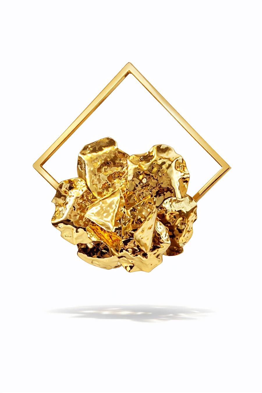 Quera Geometrik Şekilli Çiçek Figürlü XL Küpe