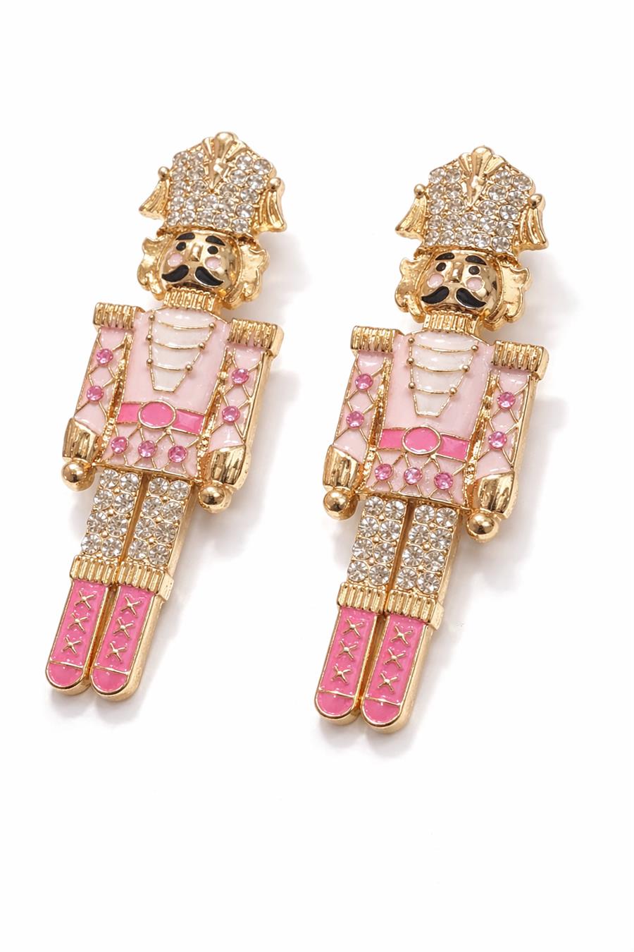 Valery Pembe Kurşun Asker Figürlü Küpe