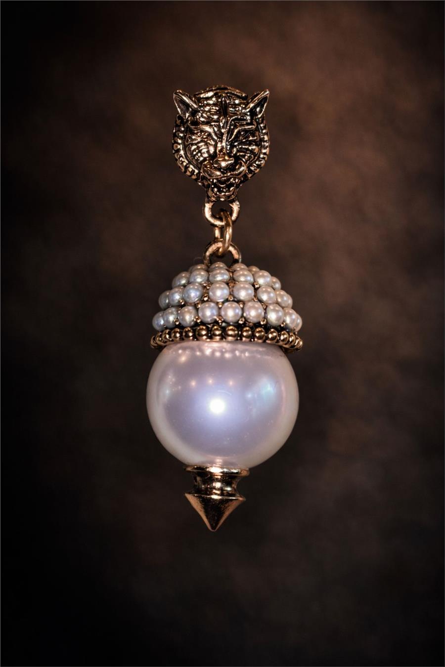 Faylinn İncili Gold Küpe