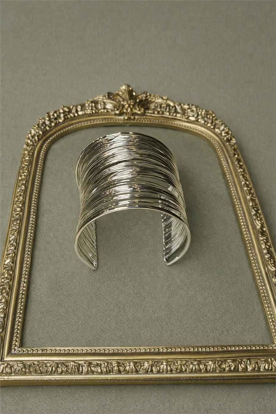 Arya01 Silver Renk Çok Telli Çelik Bileklik