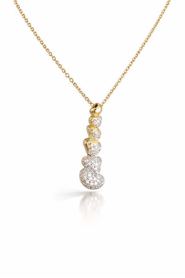 Queen3 Organik Formlu Altın Kaplama Minimal Kolye