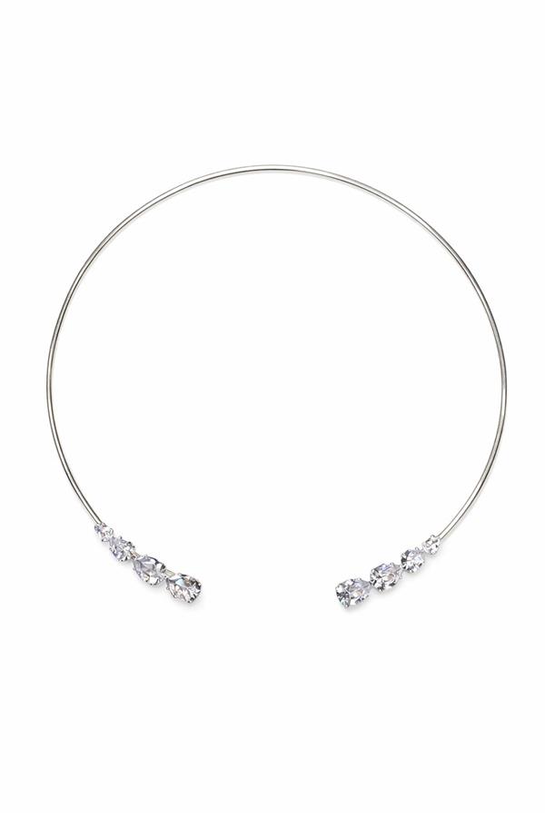 Bert Zirkon Taş Detaylı Çelik Kasnak Kolye