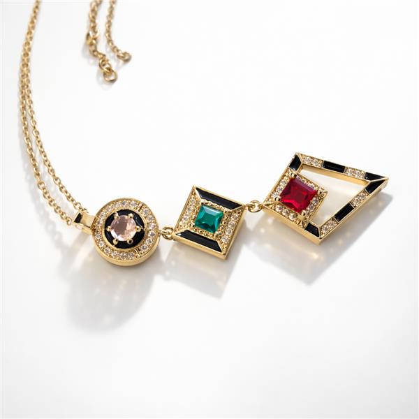 Queen1 Renkli Taşlı Minimal Kolye