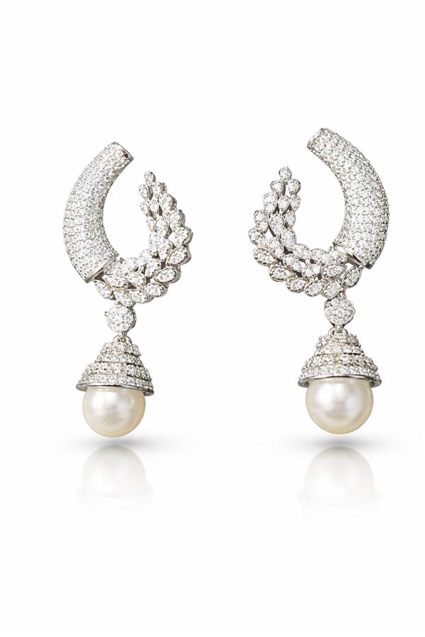 Acacia Parlak Taşlı Yüzey İnci Uçlu Silver Küpe